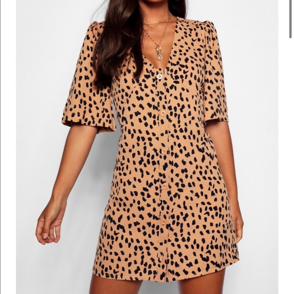 Boohoo | Dalmatian Button Dress